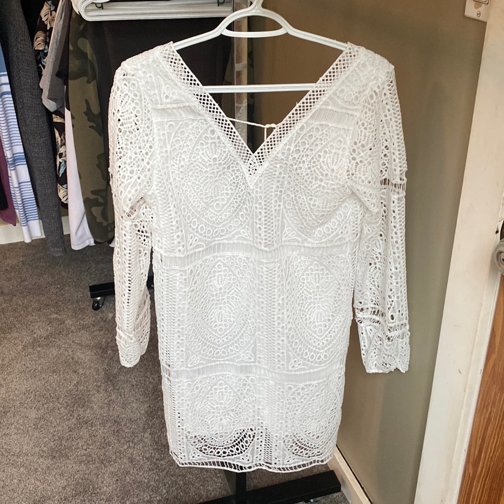 Beautiful white low back eyelet dress